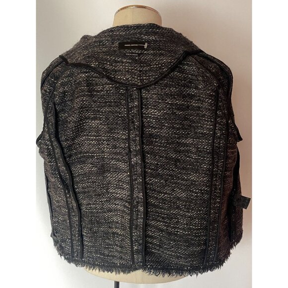 Isabel Marant Etoile Tweed Jacket Black White Striped Wool Blend Blazer Sz L - Picture 7 of 10